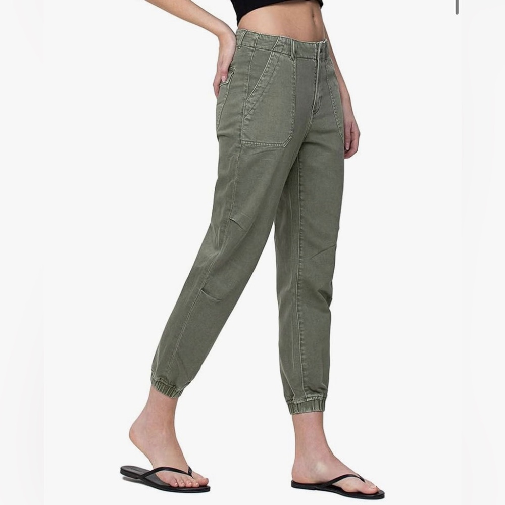 VERVET Jogger Jeans Women’s 29 Olive Green High-Rise Non-Stretch - Picture 1 of 11